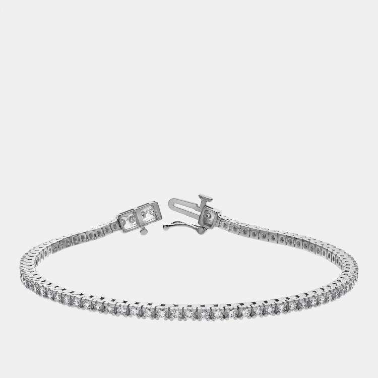 Pre Owned 1.6ct 14k White Gold Lab Grown Diamond Tennis Bracelet