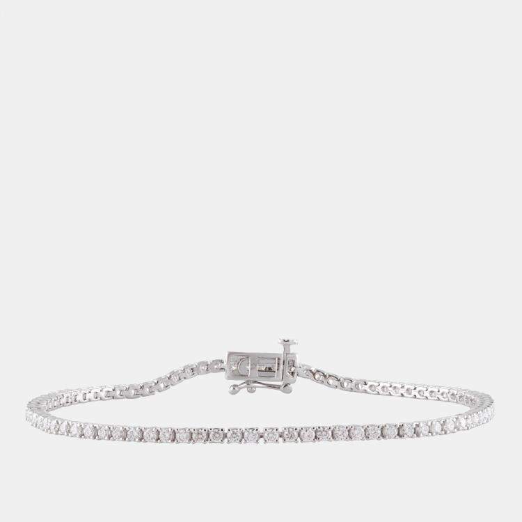Pre Owned 1.9ct 14k White Gold Lab Grown Diamond Tennis Bracelet