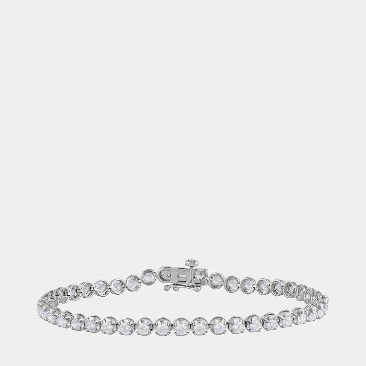 Pre Owned 3ct 14k White Gold Lab Grown Diamond Tennis Bracelet