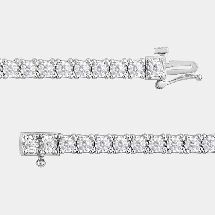 Pre Owned 3.2ct 14k White Gold Lab Grown Diamond Tennis Bracelet
