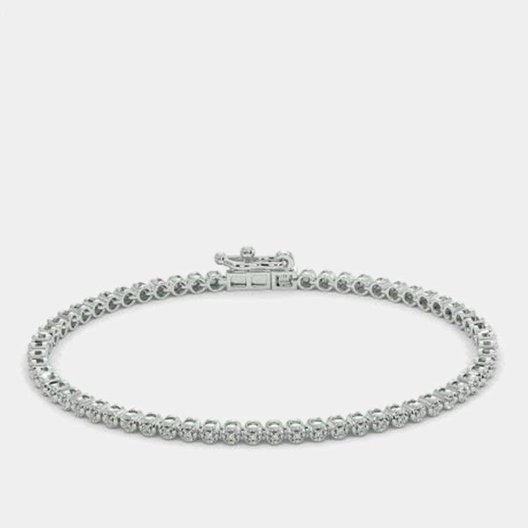 Pre Owned 3.95ct 14k White Gold Lab Grown Diamond Tennis Bracelet