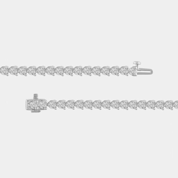 Pre Owned 5ct 14k White Gold Lab Grown Diamond Tennis Bracelet