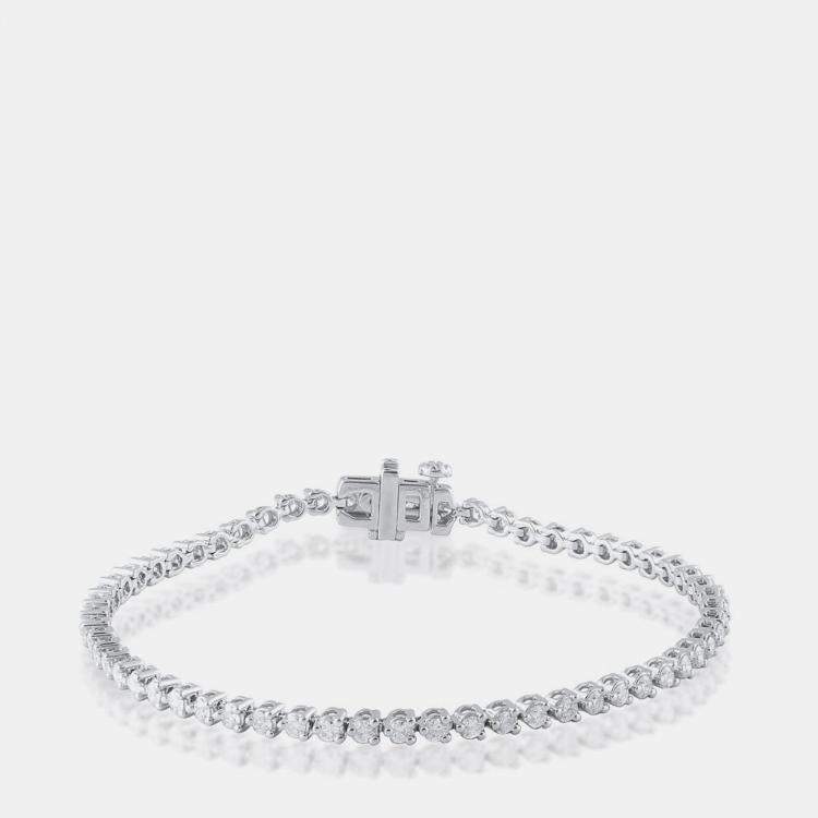 Pre Owned 5ct 14k White Gold Lab Grown Diamond Tennis Bracelet