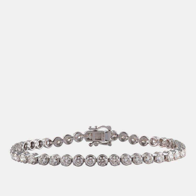 Pre Owned 5.45ct 14k White Gold Lab Grown Diamond Tennis Bracelet