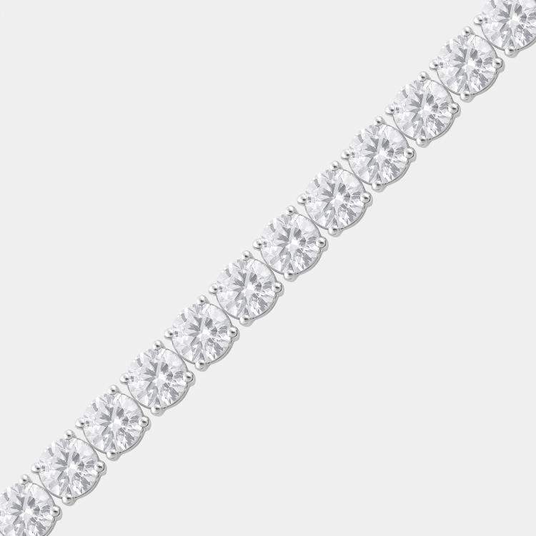 Pre Owned 12ct 14k White Gold Lab Grown Diamond Tennis Bracelet