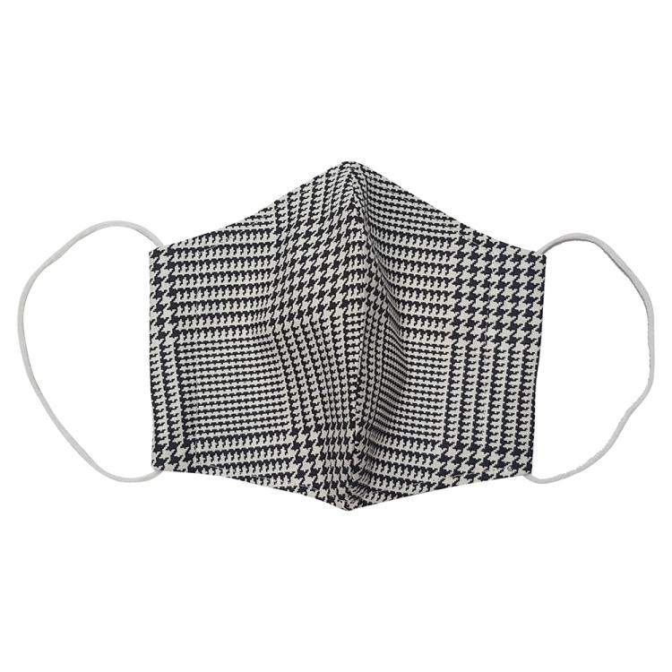 Pre Owned Non-Medical Handmade Black/White Check Pattern Printed Cotton Face Mask - Pack Of 2 (Available for UAE Customers Only)