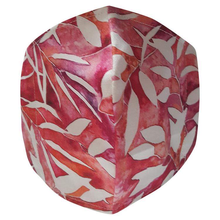 Pre Owned Non-Medical Handmade White/Red Floral Printed Cotton Face Mask - Pack Of 2 (Available for UAE Customers Only)