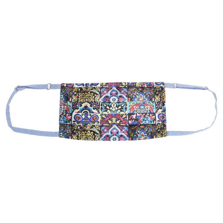 Pre Owned Collars & Cuffs Non-Medical Handmade Mosaic Blue Face Mask (Available for UAE Customers Only)