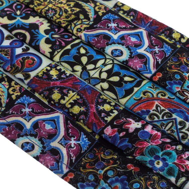 Pre Owned Collars & Cuffs Non-Medical Handmade Mosaic Blue Face Mask (Available for UAE Customers Only)