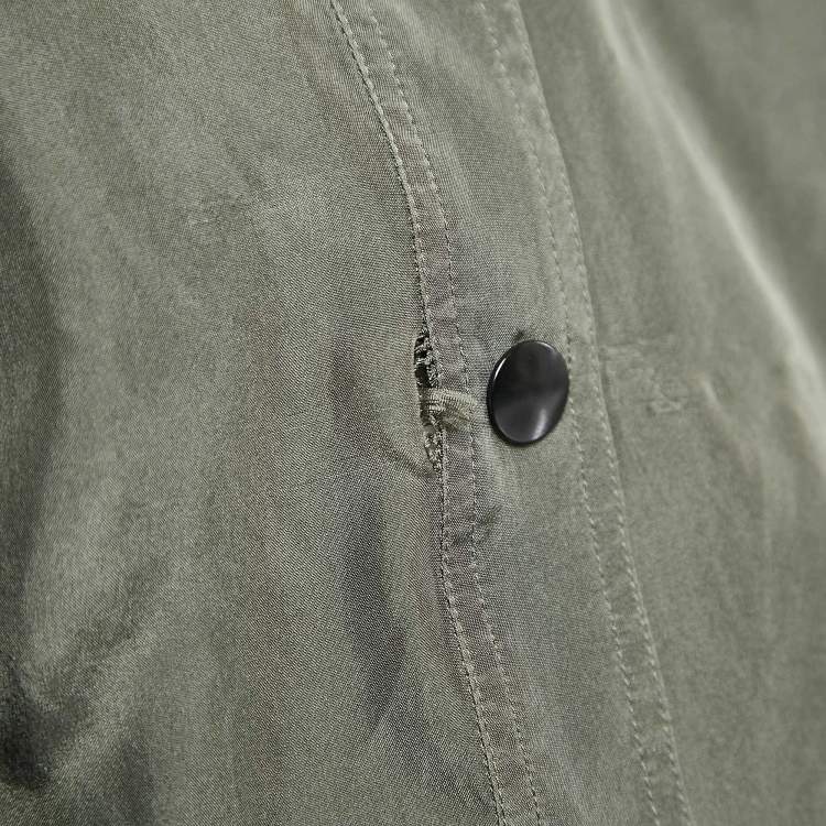 Pre Owned Faith Connexion Green Khaki Silk Double Layer Oversized Shirt XS