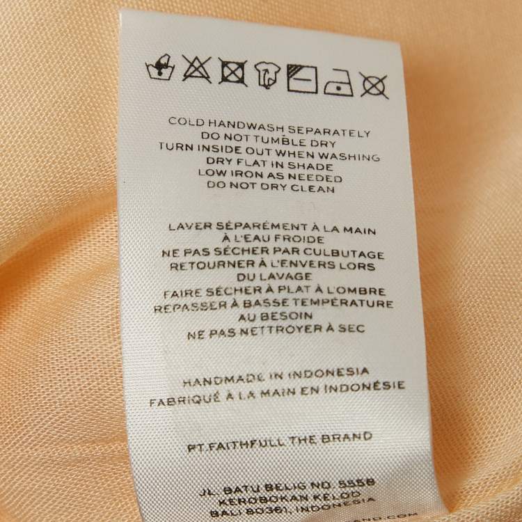 Pre Owned Faithfull The Brand Orange Linen Cut-Out Trianita Maxi Dress M