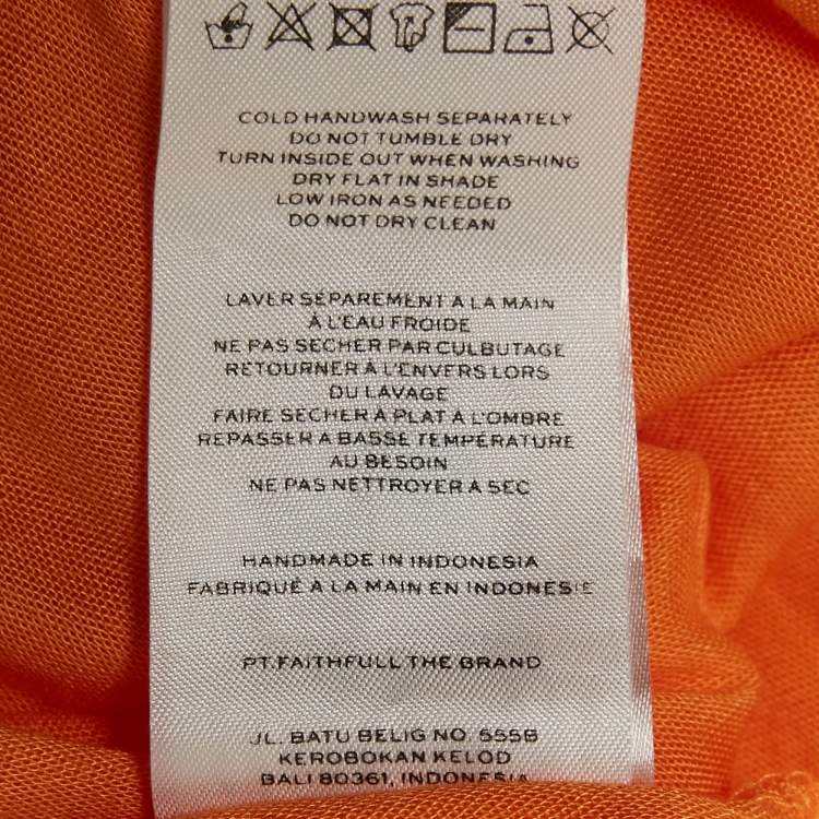 Pre Owned Faithfull The Brand Orange Cotton Wilonna Midi Dress M