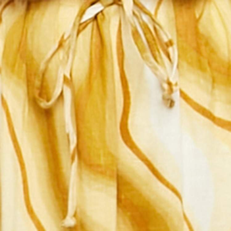 Pre Owned Faithfull The Brand Yellow Piedra Linen Cut-Out Maxi Dress M