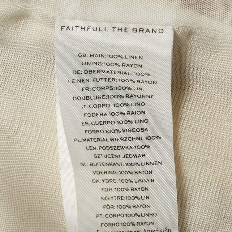 Pre Owned Faithfull The Brand Yellow Piedra Linen Cut-Out Maxi Dress M