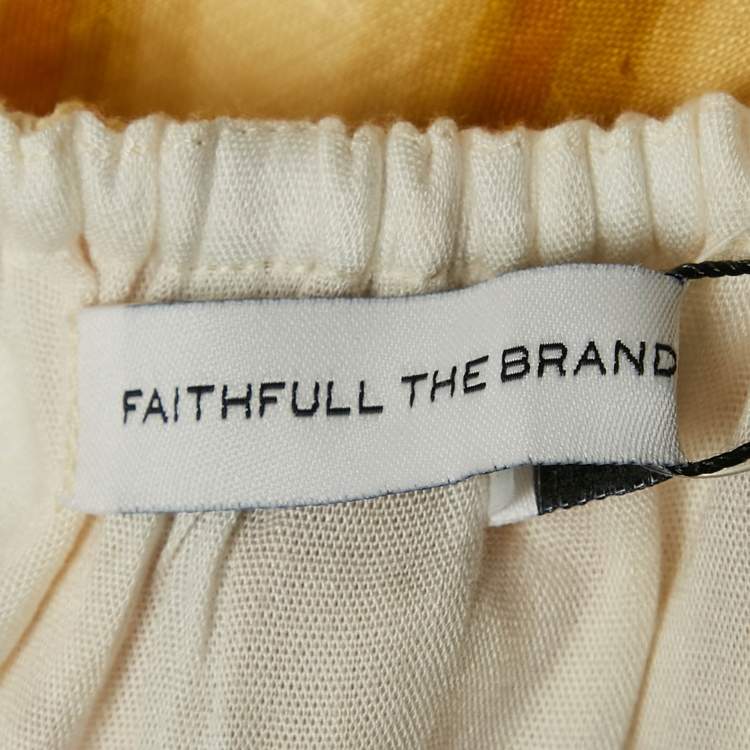 Pre Owned Faithfull The Brand Yellow Piedra Linen Cut-Out Maxi Dress M