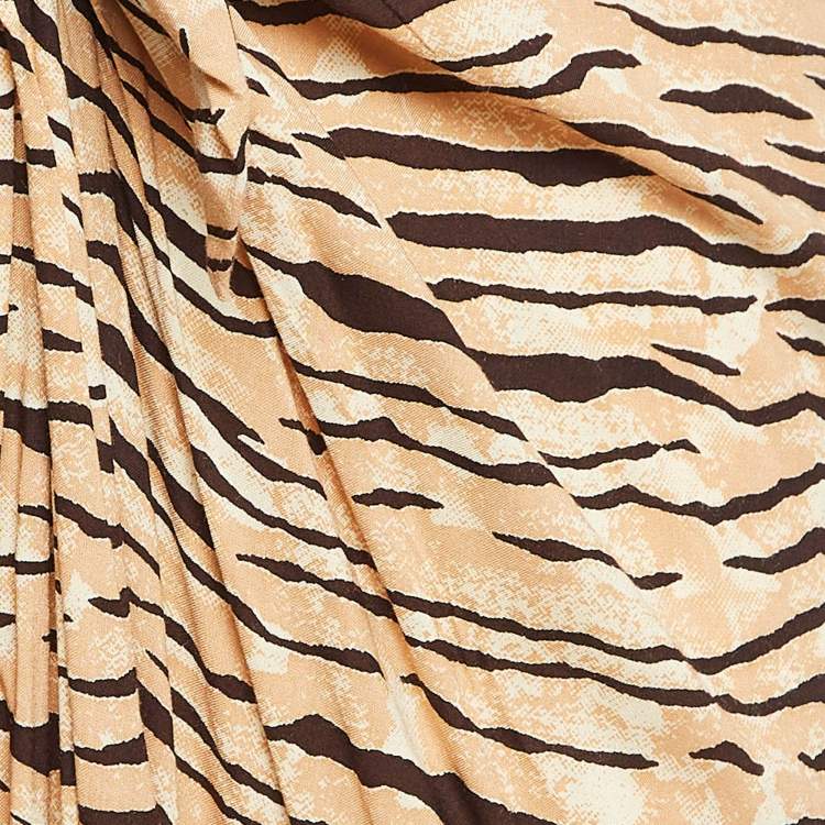 Pre Owned Faithfull The Brand Animal Print Rayon Wrap-Around Skirt M