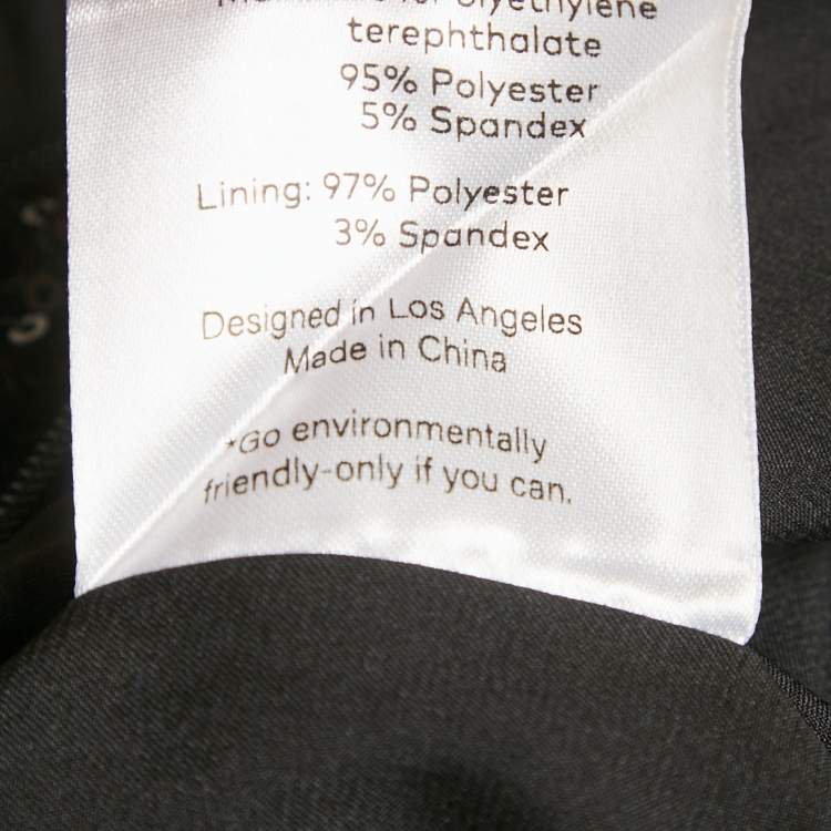 Pre Owned Fame and Partner Black Sequin One Shoulder Midi Dress S