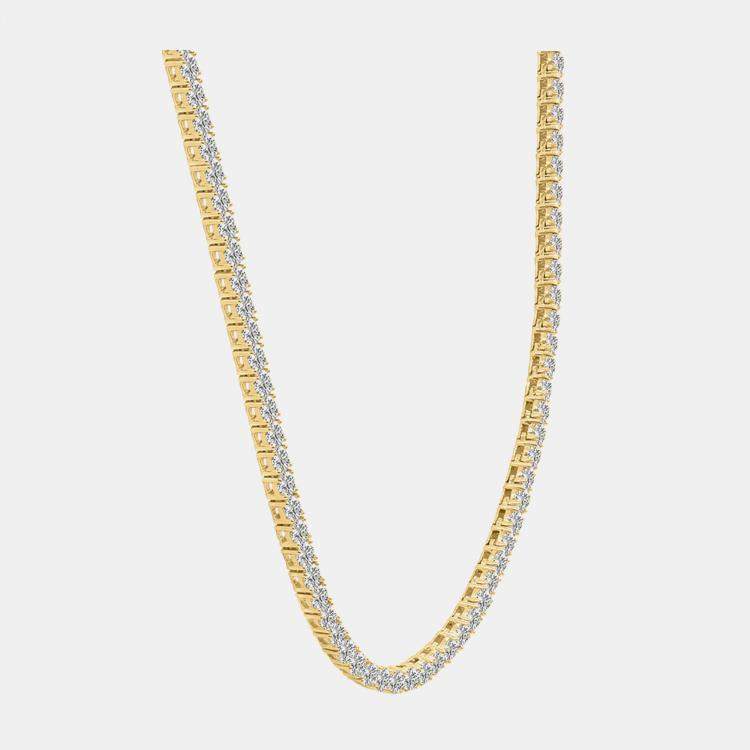 Pre Owned 14K Yellow Gold Lab Grown Diamond Straight Line Necklace 18 inches (5.00 Ct)