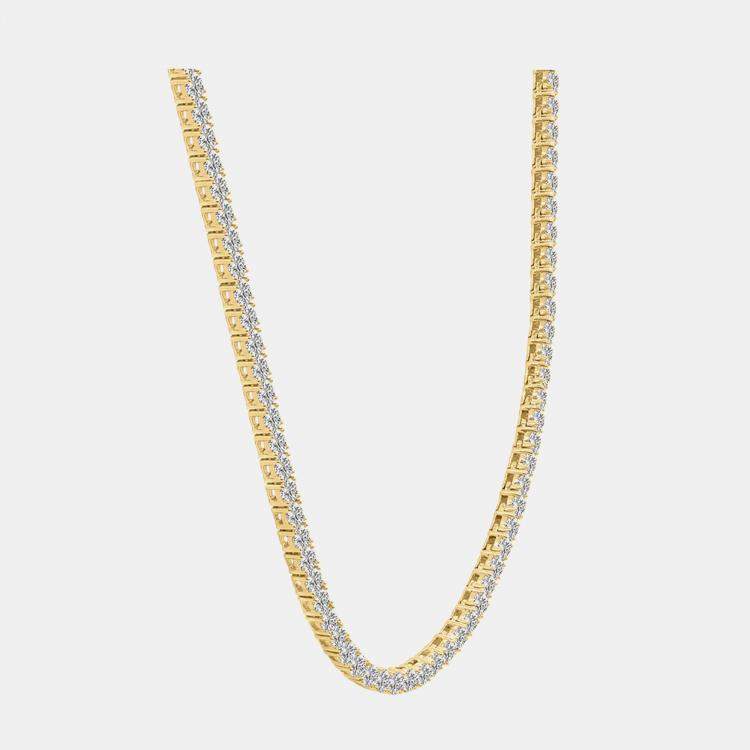 Pre Owned 14K Yellow Gold Lab Grown Diamond Straight Line Necklace 18 inches (15.00 Ct)