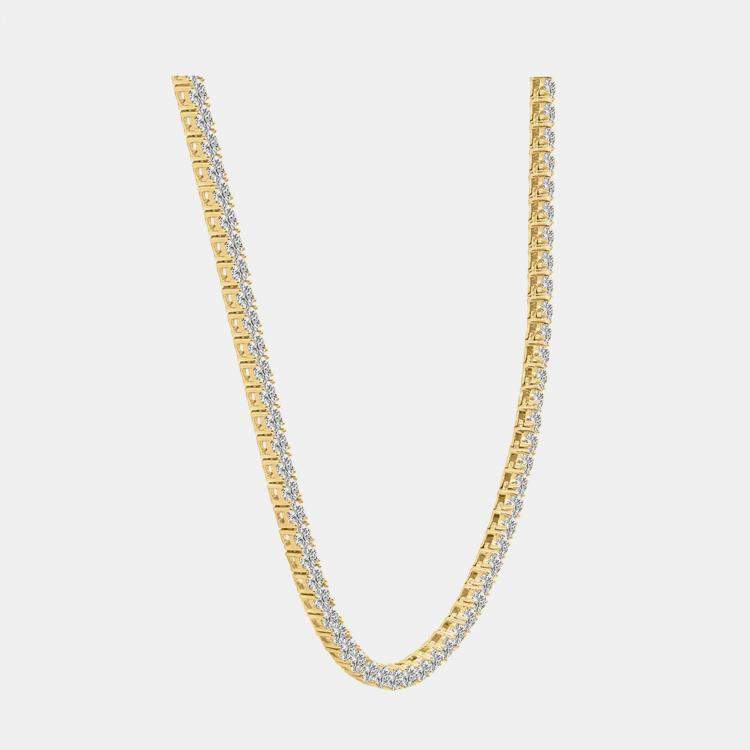 Pre Owned 14K Yellow Gold Lab Grown Diamond Straight Line Necklace 18 inches (25.00 Ct)