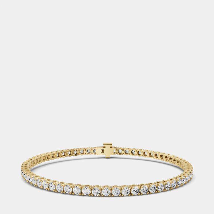 Pre Owned 14K Yellow Gold Lab Grown Diamond Lightweight Bracelet 7 Inches (7 Ct)