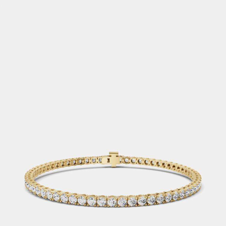 Pre Owned 14K Yellow Gold Lab Grown Diamond Lightweight Bracelet 7 Inches (10 Ct)