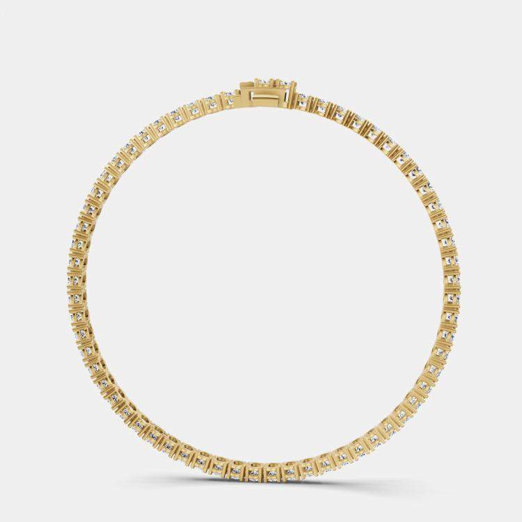 Pre Owned 14K Yellow Gold Lab Grown Diamond Lightweight Bracelet 7 Inches (15 Ct)
