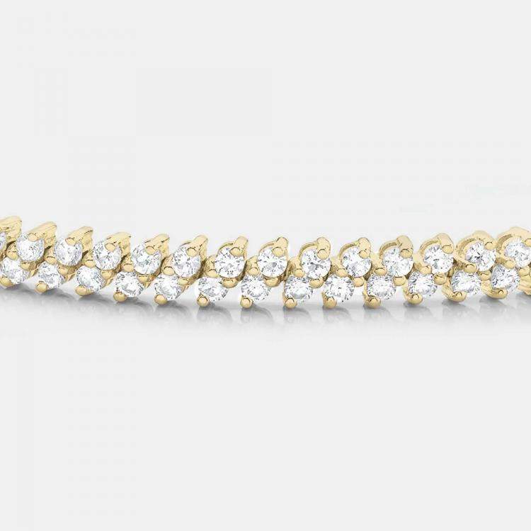 Pre Owned 14K Yellow Gold Lab Grown Diamond Multi Row Bracelet (5.00 Ct)