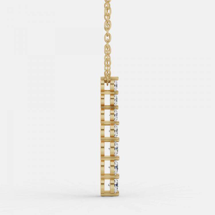 Pre Owned 14K Yellow Gold Lab Grown Diamond Journey Pendant (1.50 Ct)