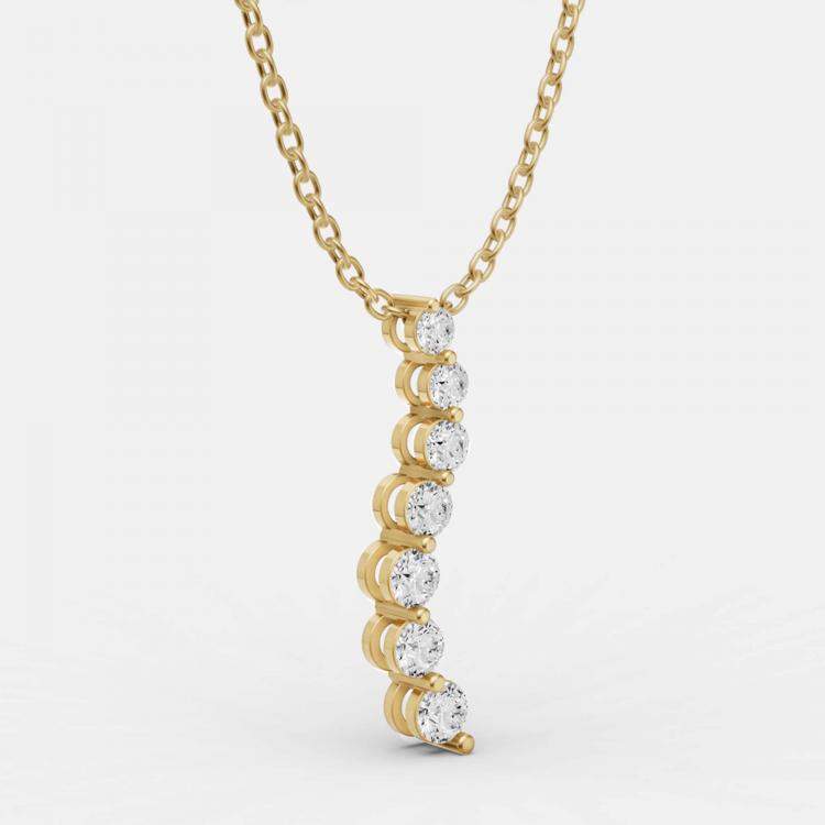 Pre Owned 14K Yellow Gold Lab Grown Diamond Journey Pendant (1.50 Ct)