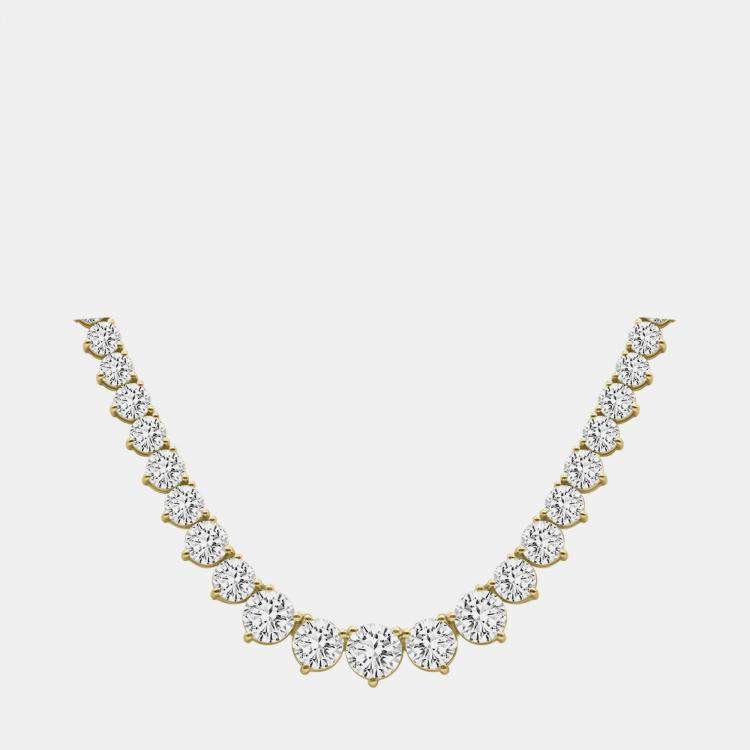 Pre Owned 14K Yellow Gold Lab Grown Diamond Graduated Necklace (35.00 ct)
