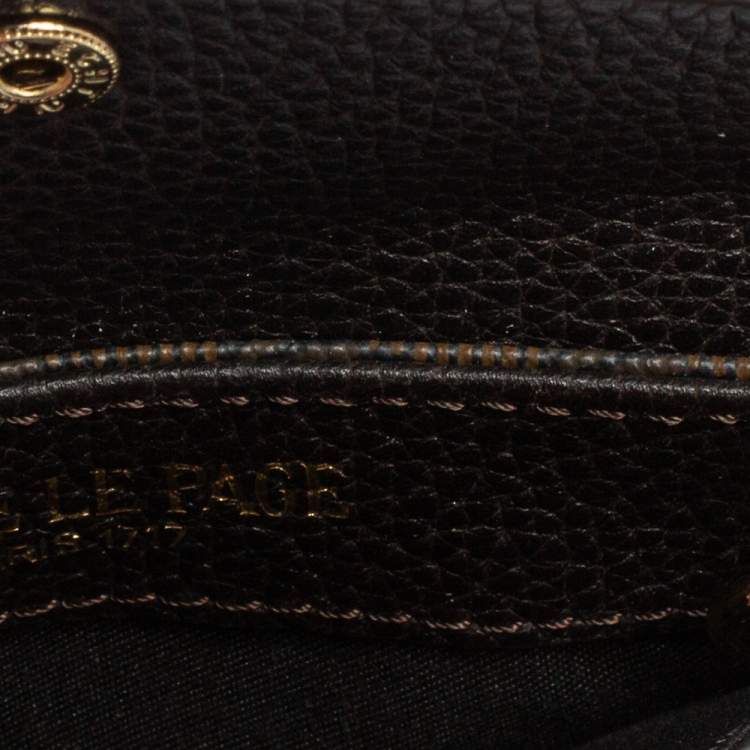 Pre Owned Faure Le Page Black/Brown Coated Canvas and Leather Pouch Keychain