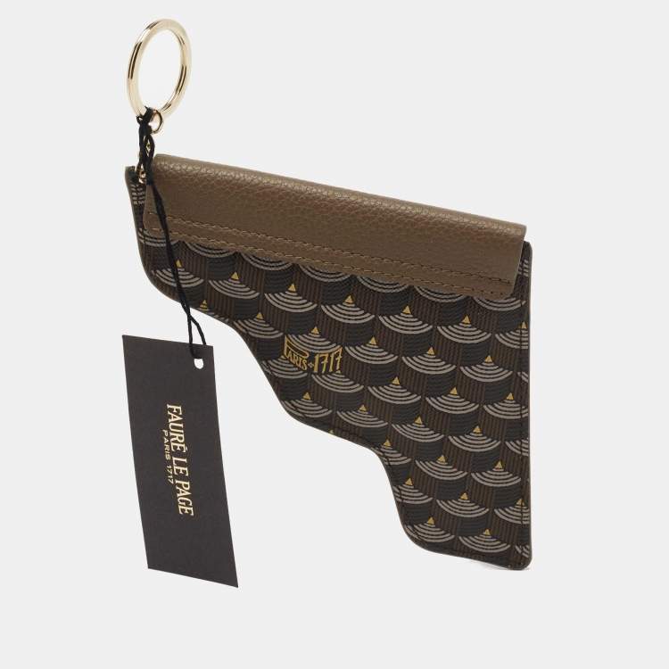 Pre Owned Faure Le Page Brown Coated Canvas and Leather Pochette Keychain