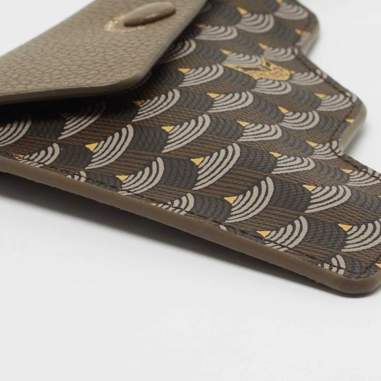 Pre Owned Faure Le Page Brown Coated Canvas and Leather Pochette Keychain