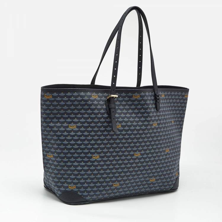 Pre Owned Faure Le Page Navy Blue Coated Canvas and Leather Daily Battle 41 Tote