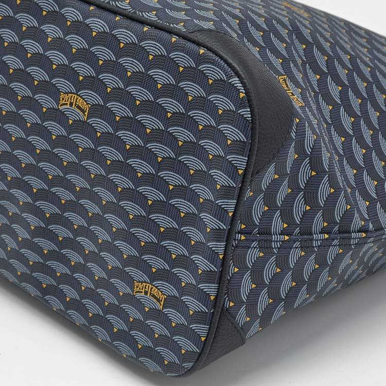 Pre Owned Faure Le Page Navy Blue Coated Canvas and Leather Daily Battle 41 Tote