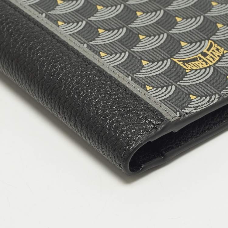 مملوكة مسبقًا Faure Le Page Grey/Black Scale Coated Canvas and Leather Bifold Wallet