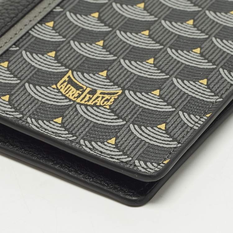 مملوكة مسبقًا Faure Le Page Grey/Black Scale Coated Canvas and Leather Bifold Wallet