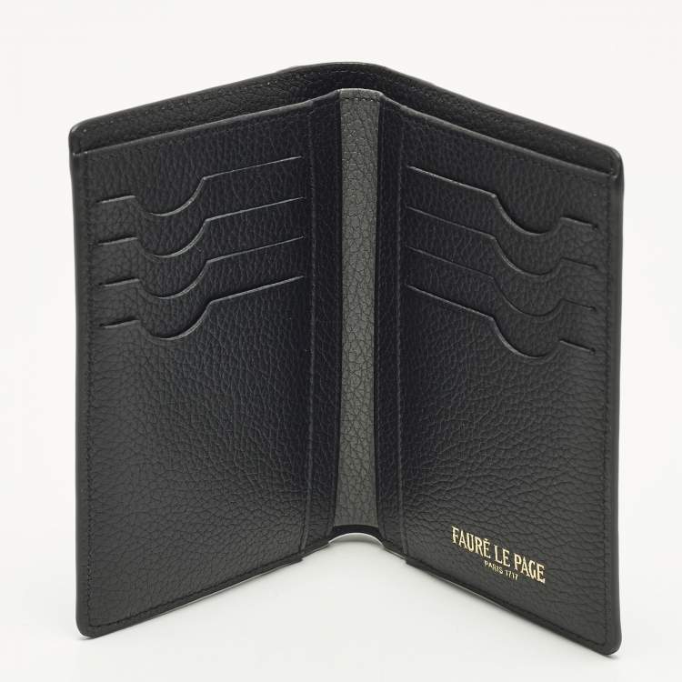 مملوكة مسبقًا Faure Le Page Grey/Black Scale Coated Canvas and Leather Bifold Wallet
