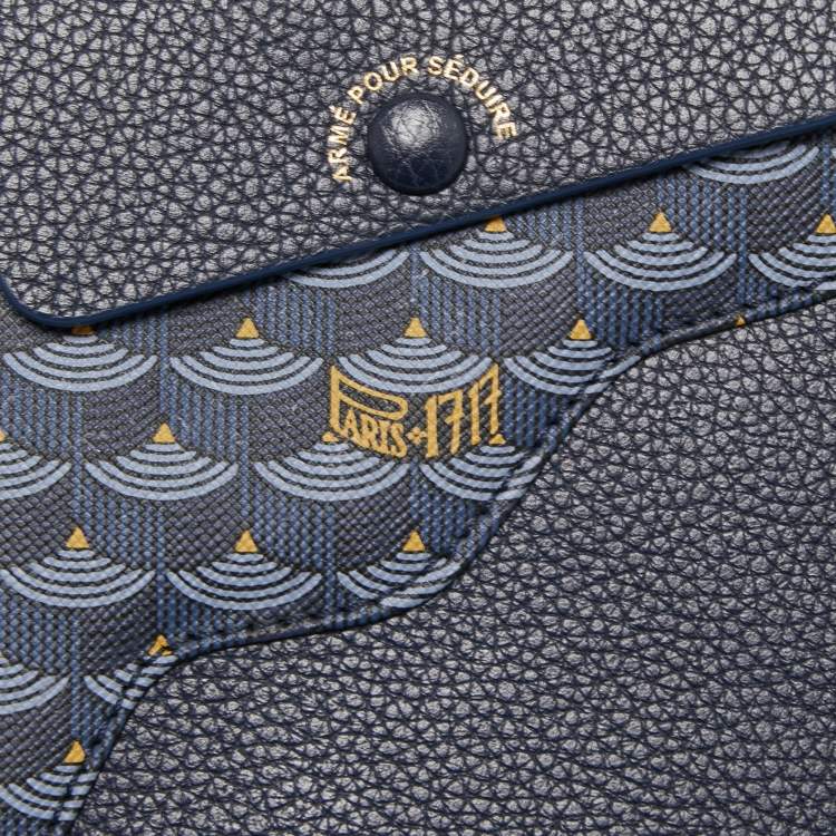 Pre Owned Faure Le Page Blue Leather Calibre 21 Top Handle Bag