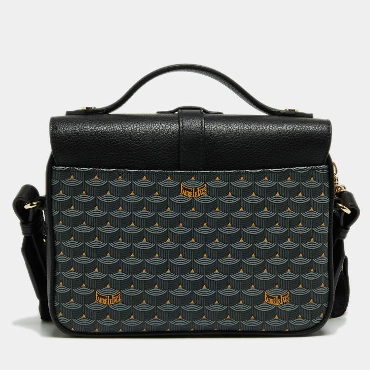 Pre Owned Faure Le Page Black/Grey Coated Canvas and Leather Express 21 Top Handle Bag