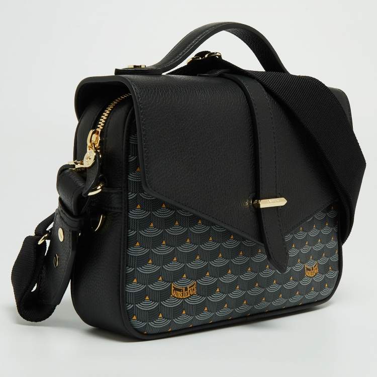 Pre Owned Faure Le Page Black/Grey Coated Canvas and Leather Express 21 Top Handle Bag