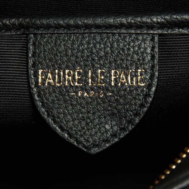 Pre Owned Faure Le Page Black/Grey Coated Canvas and Leather Express 21 Top Handle Bag