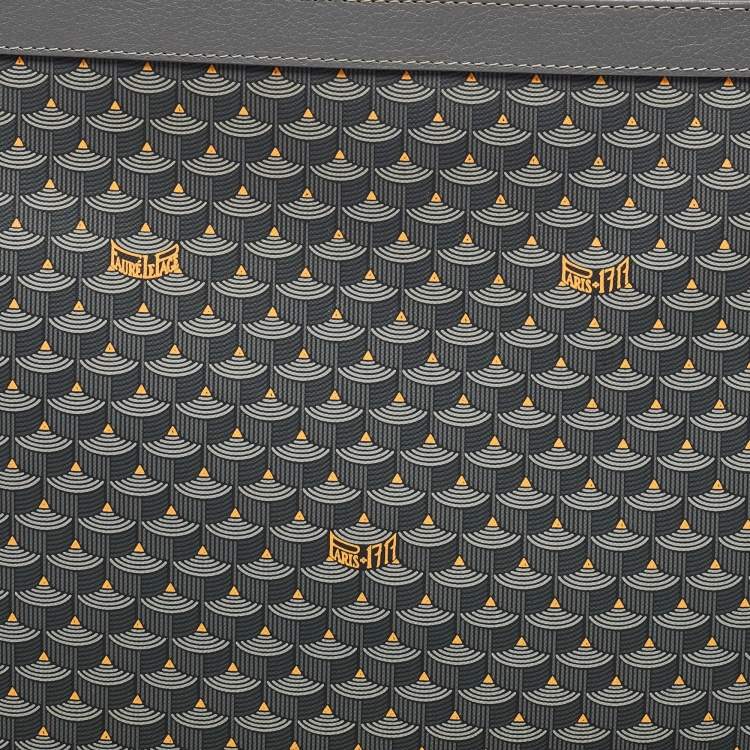 مملوكة مسبقًا Faure Le Page Grey Coated Canvas and Leather Ecailles 41 Portfolio Bag
