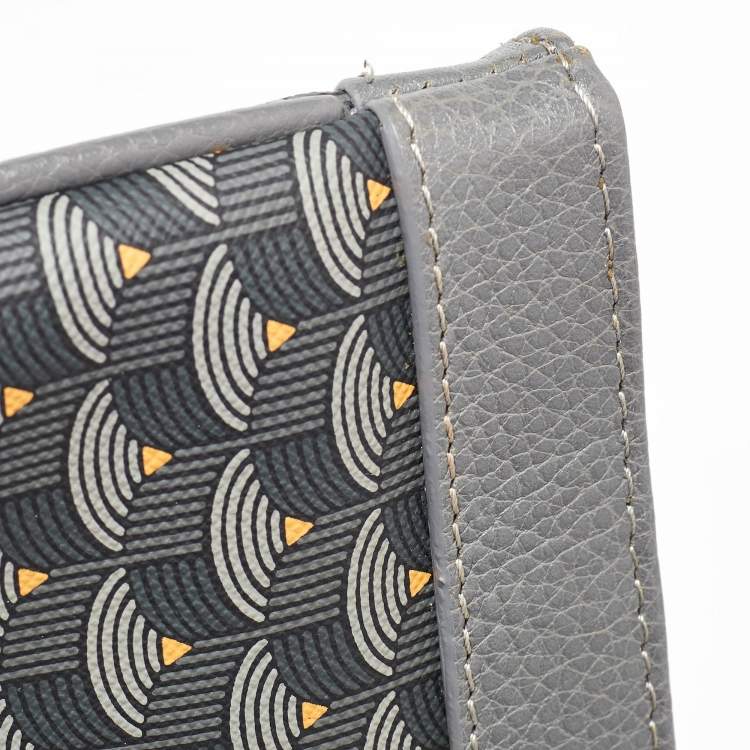 مملوكة مسبقًا Faure Le Page Grey Coated Canvas and Leather Ecailles 41 Portfolio Bag
