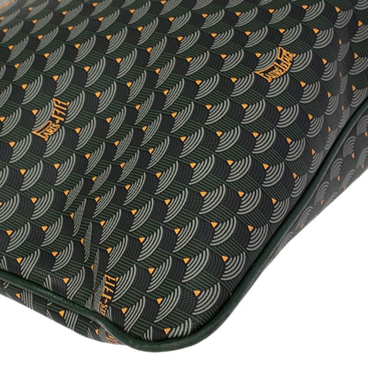 مملوكة مسبقًا Faure Le Page Green Coated Canvas Ecailles 41 Portfolio Bag