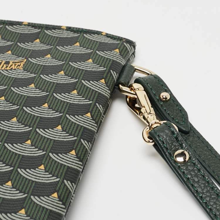 Pre Owned Faure Le Page Green Coated Canvas Ecailles 41 Portfolio Bag