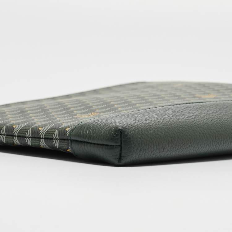 Pre Owned Faure Le Page Green Coated Canvas Ecailles 41 Portfolio Bag
