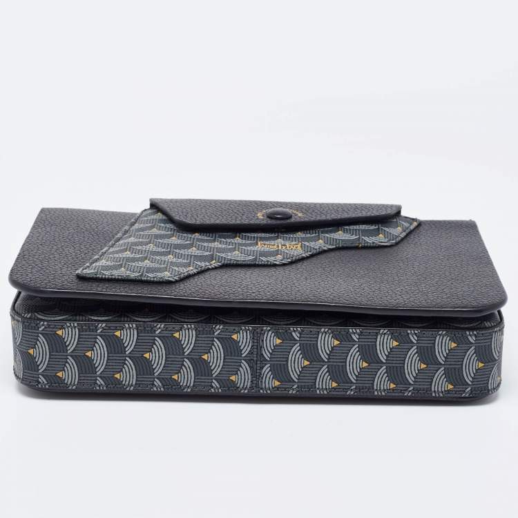 Pre Owned Faure Le Page Black Coated Canvas and Leather Calibre 21 Top Handle Bag
