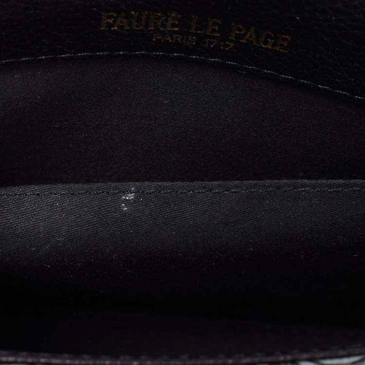 Pre Owned Faure Le Page Black Coated Canvas and Leather Calibre 21 Top Handle Bag